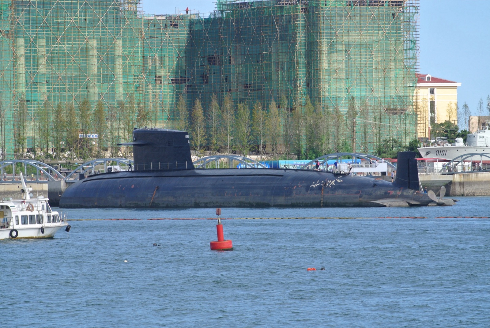 El Changzheng-1, primer submarino nuclear chino, hoy convertido en museo en Qingdao. Imagen de 2017.