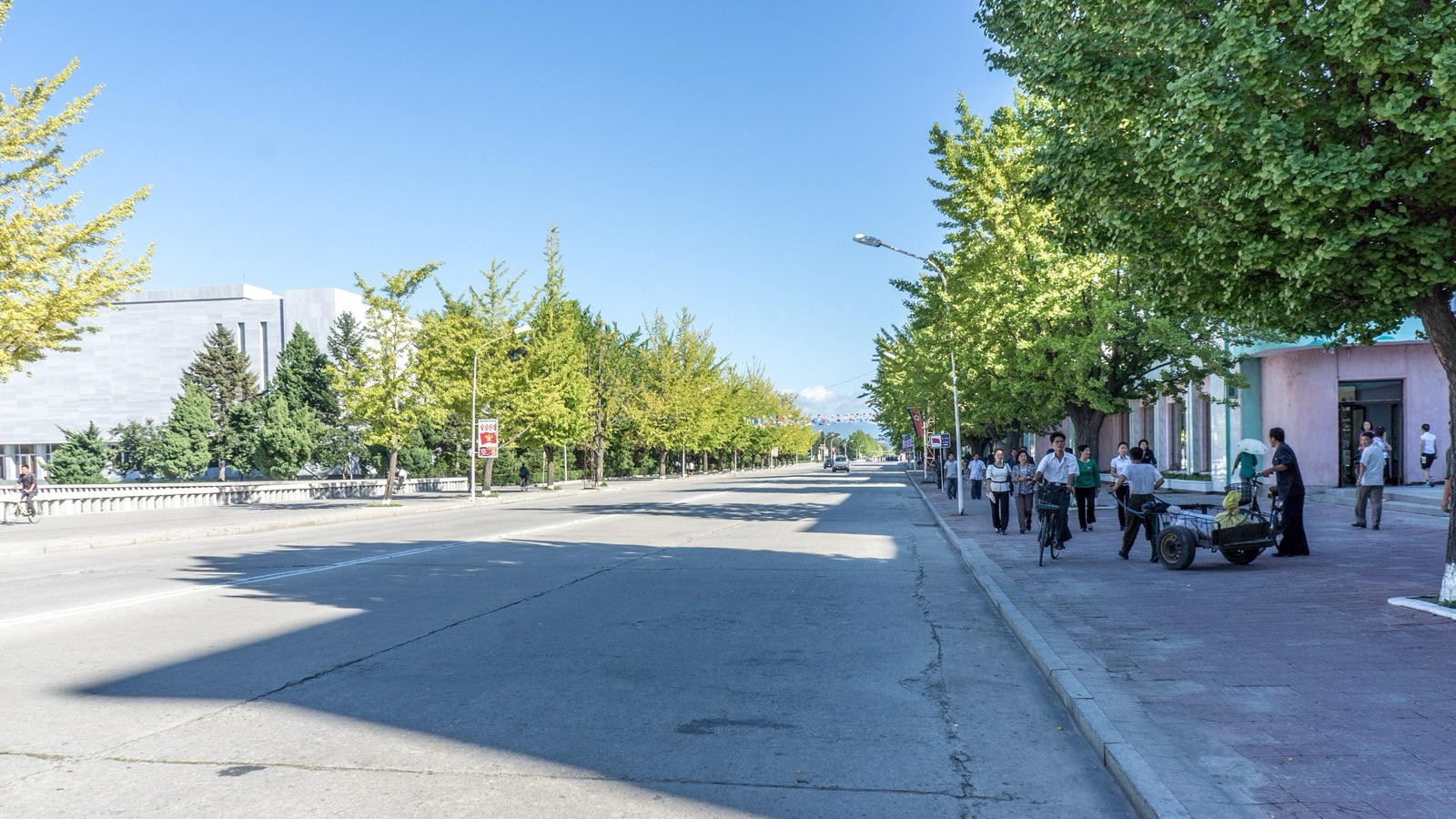 Una calle de Wonsan, la ciudad de la costa oriental de Corea del Norte desde donde salieron los misiles.