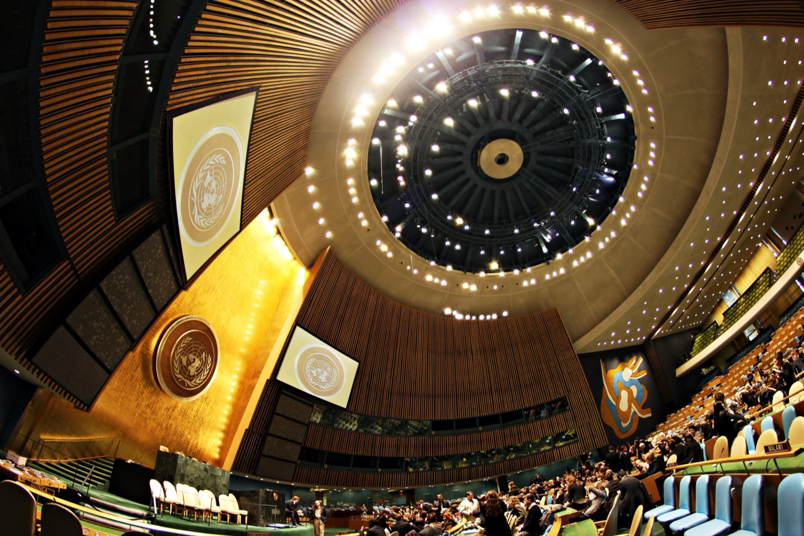 Salón de la Asamblea General de las Naciones Unidas, en Nueva York.