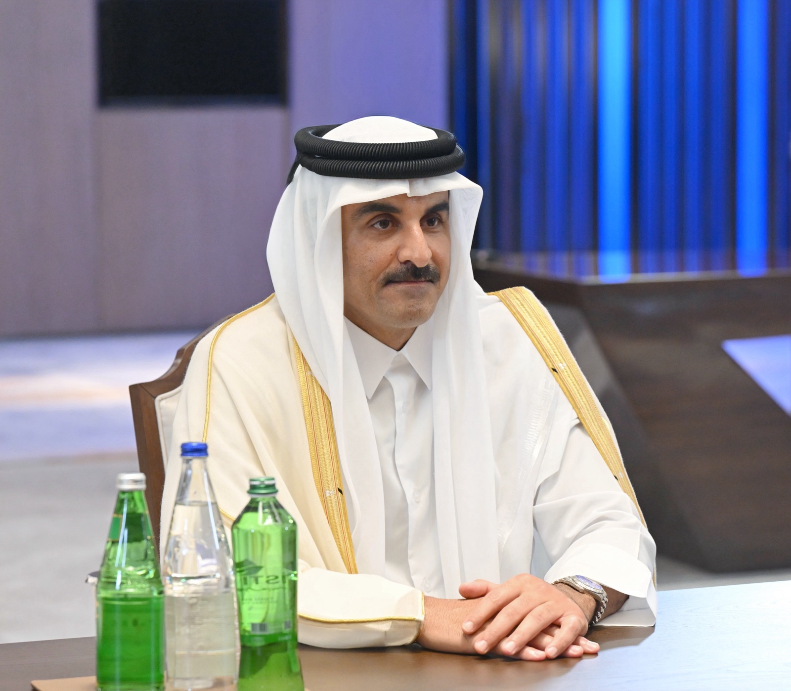 El emir de Qatar, Tamim bin Hamad Al Thani, cuyo gobierno media entre Irán y Estados Unidos, en octubre de 2026.