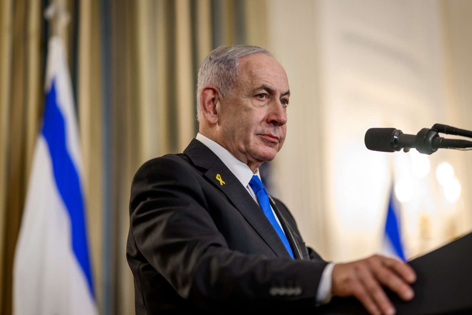 Benjamín Netanyahu durante una conferencia de prensa en la Casa Blanca, en septiembre de 2025.