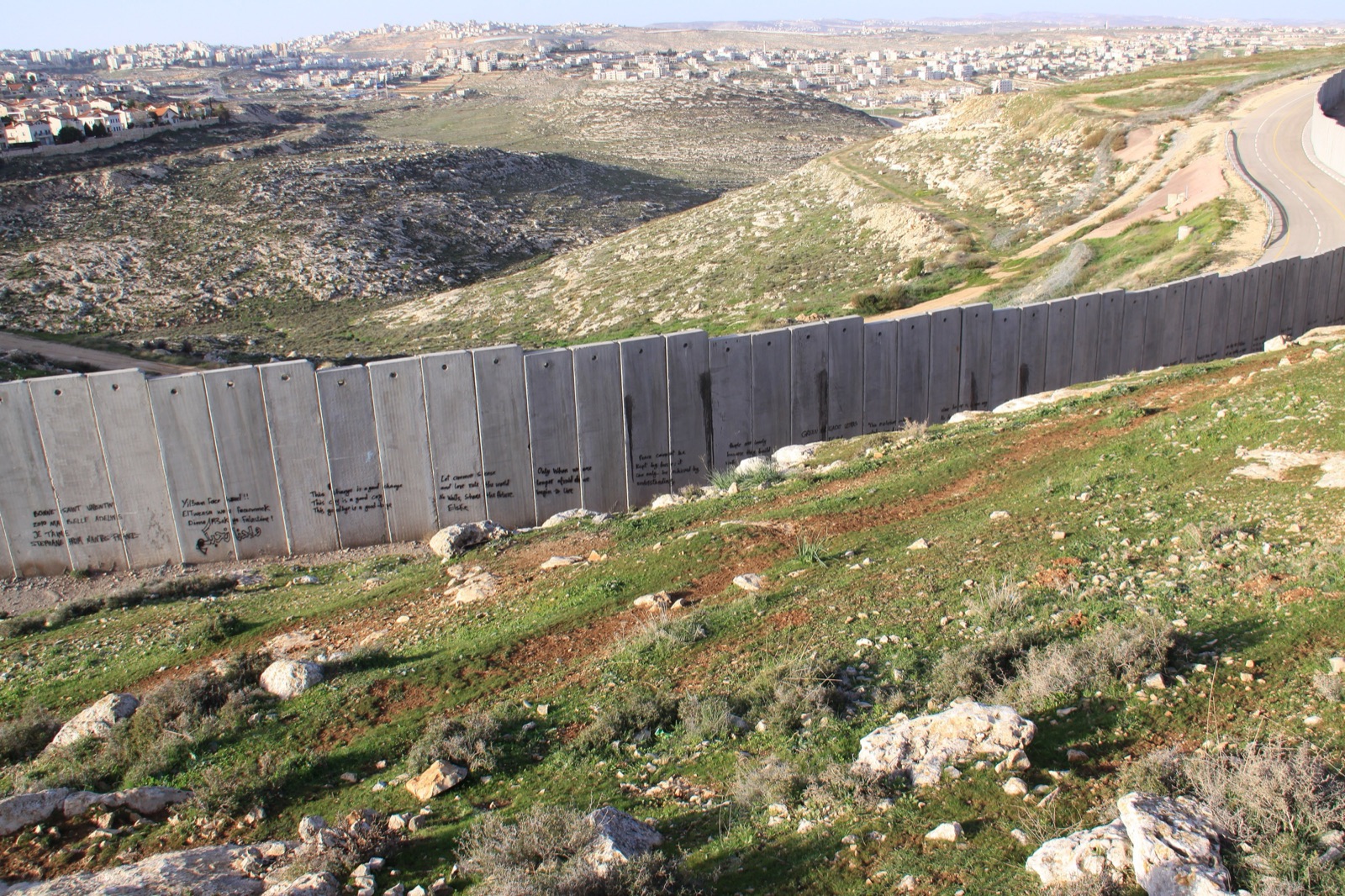 El muro de separación israelí cerca de Ramala, en Cisjordania.
