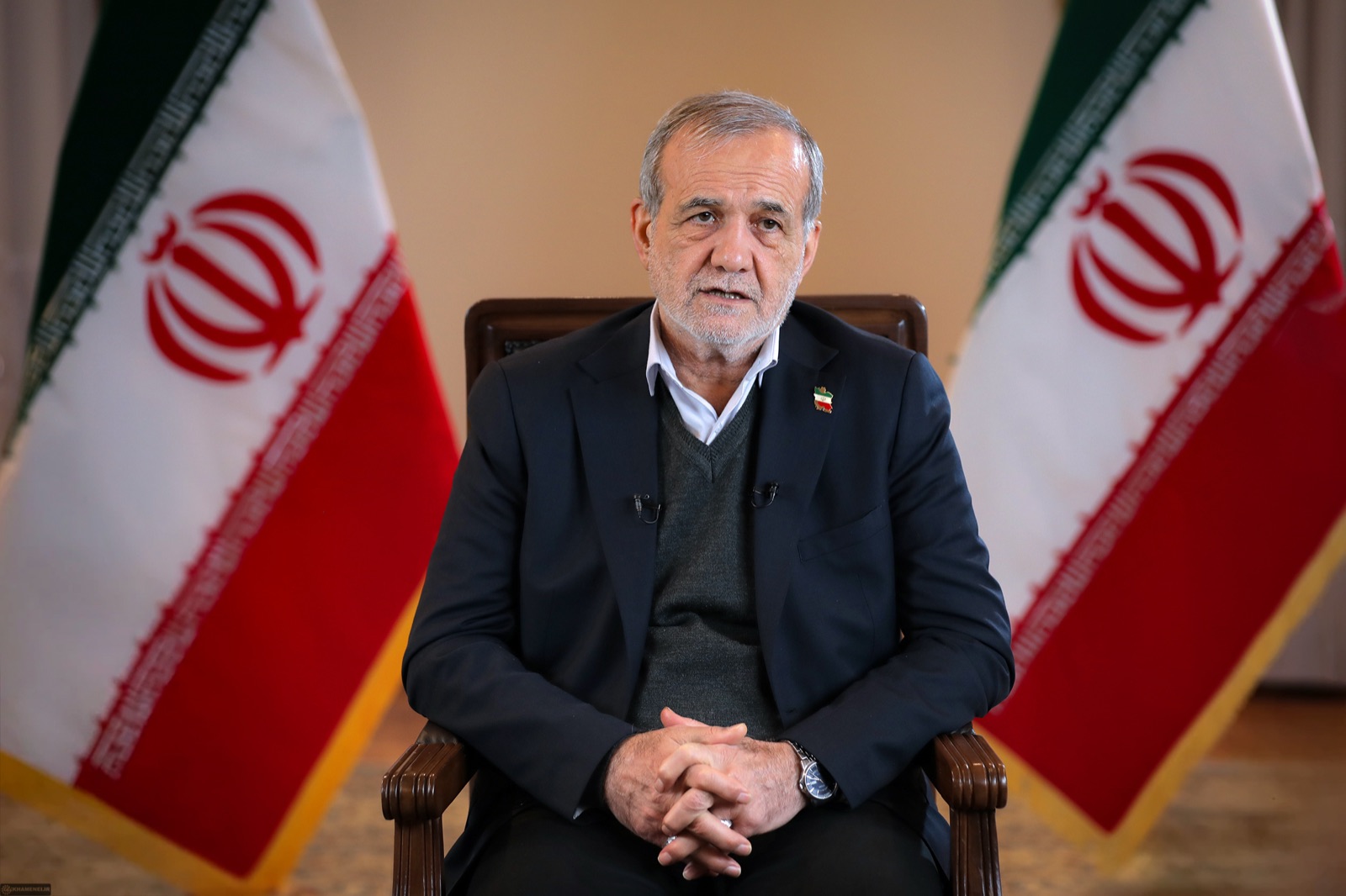 Masud Pezeshkian, presidente de Irán, durante una entrevista en Teherán en 2025.