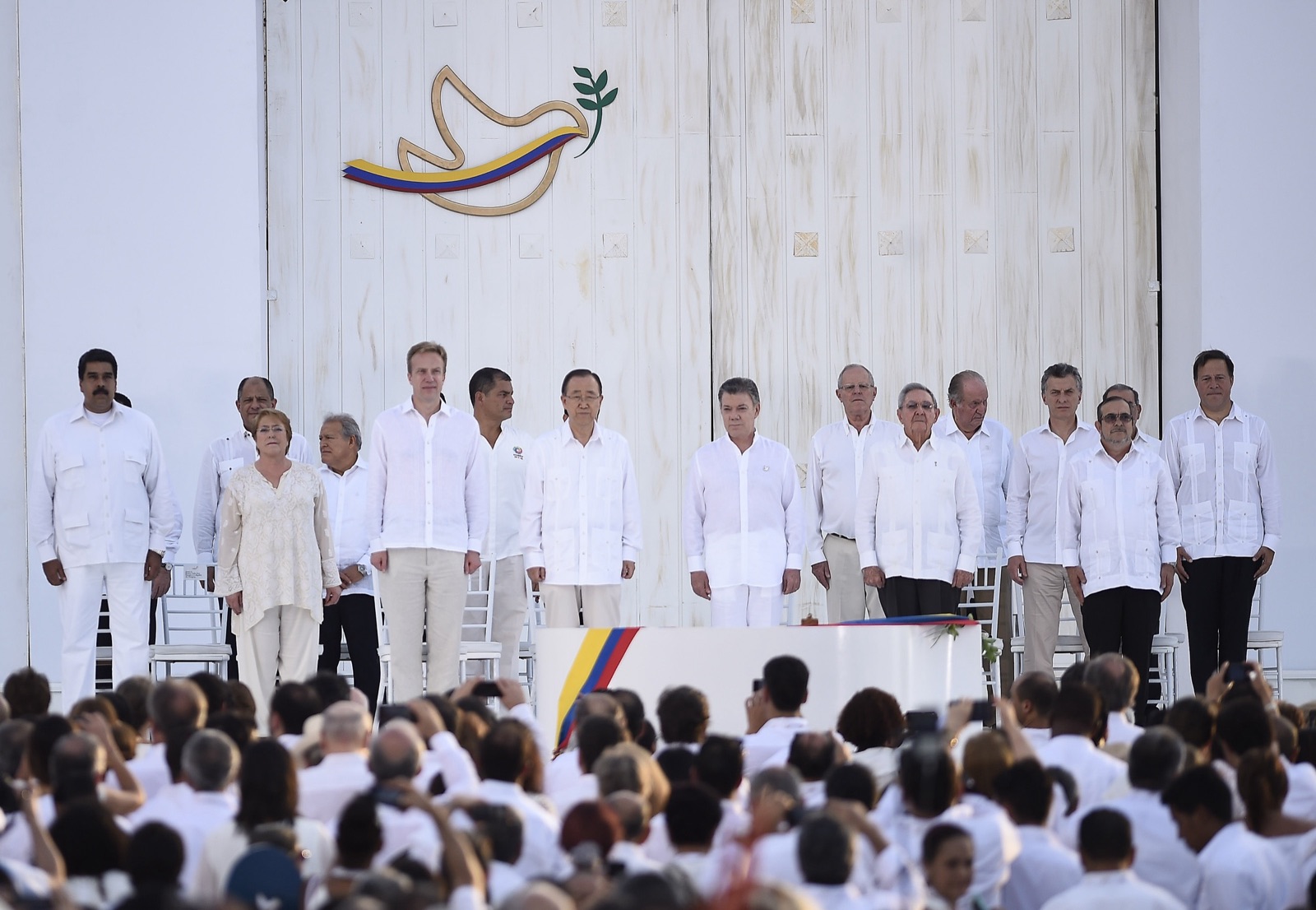 Ceremonia de la firma del acuerdo de paz entre el Gobierno de Colombia y las FARC en Cartagena, el 26 de septiembre de 2016.