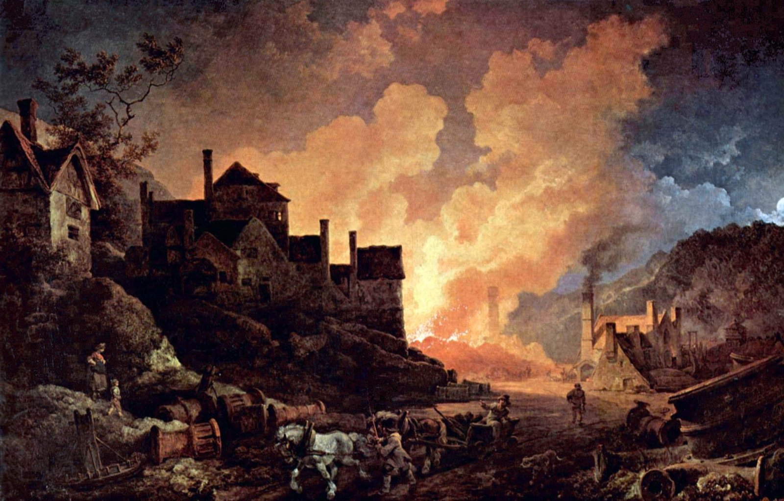 Coalbrookdale de noche (1801), pintura de Philip James de Loutherbourg sobre los hornos de hierro de una de las cunas de la industria británica.