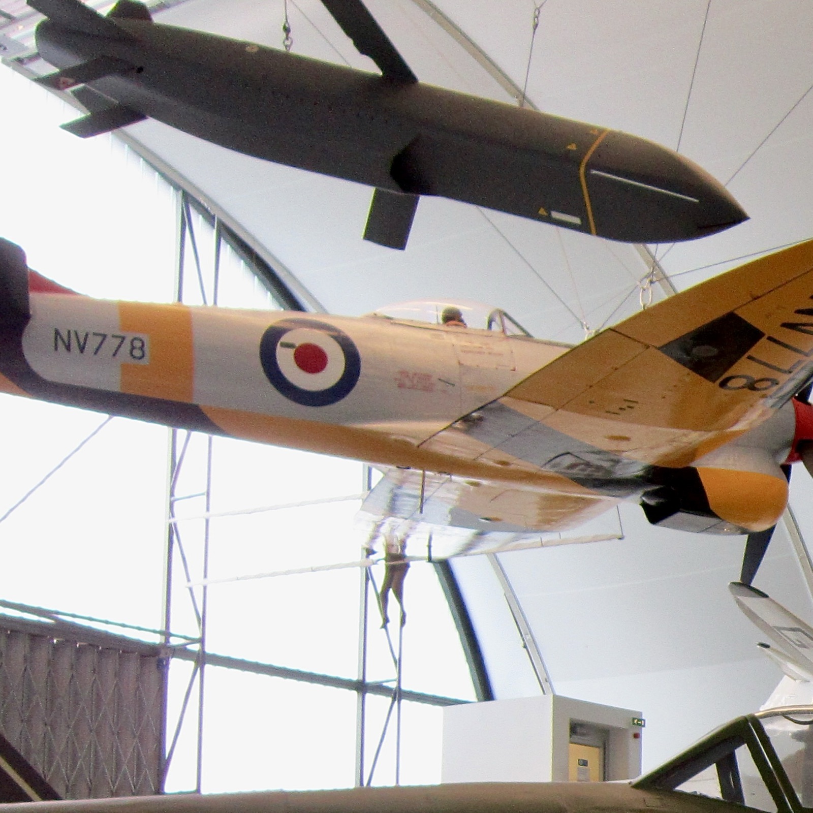Un misil de crucero Storm Shadow/SCALP-EG expuesto en el Museo de la RAF, en Londres.