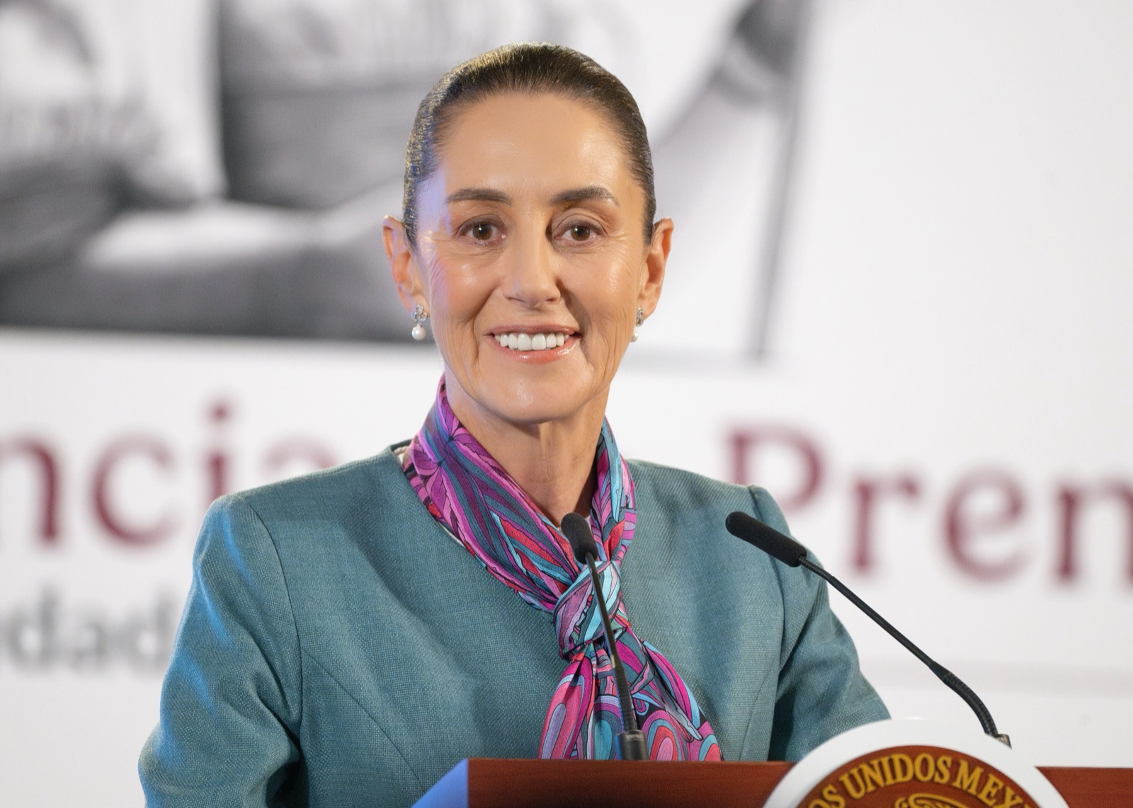 Claudia Sheinbaum durante una de sus conferencias matutinas en Palacio Nacional, en octubre de 2024.