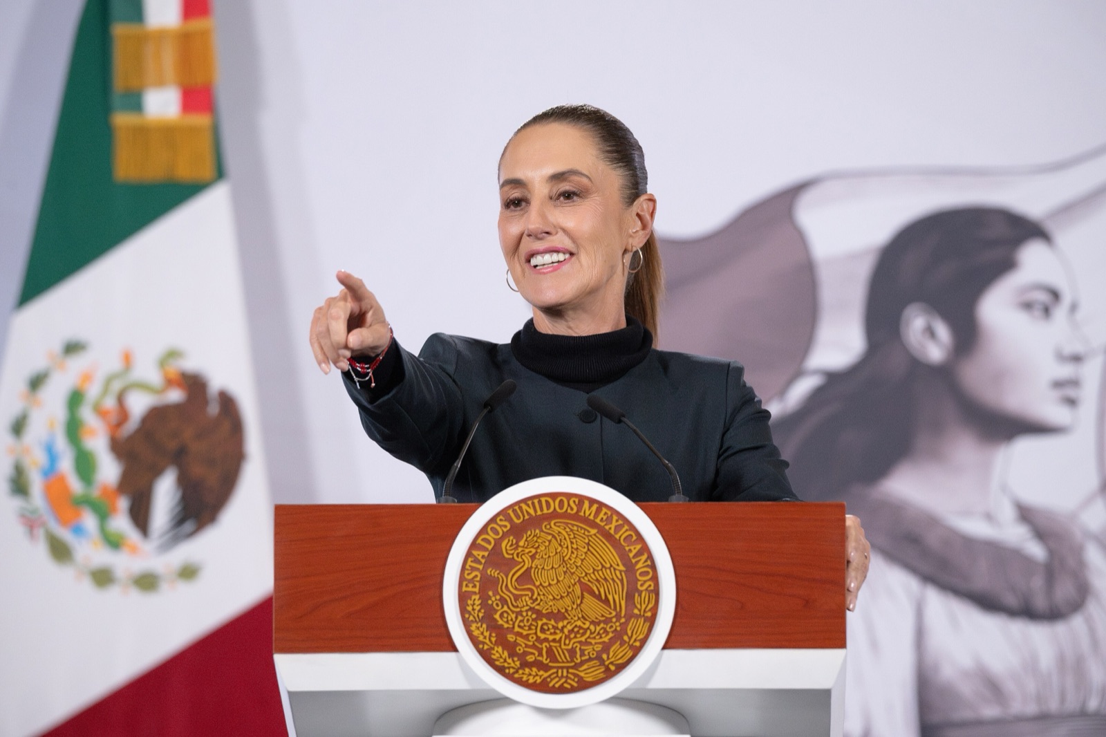 Claudia Sheinbaum, presidenta de México, durante una conferencia en enero de 2026.