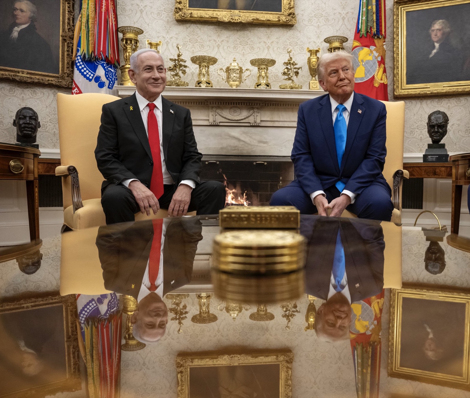 Trump y Netanyahu en el Despacho Oval durante su reunión del 4 de febrero de 2025.