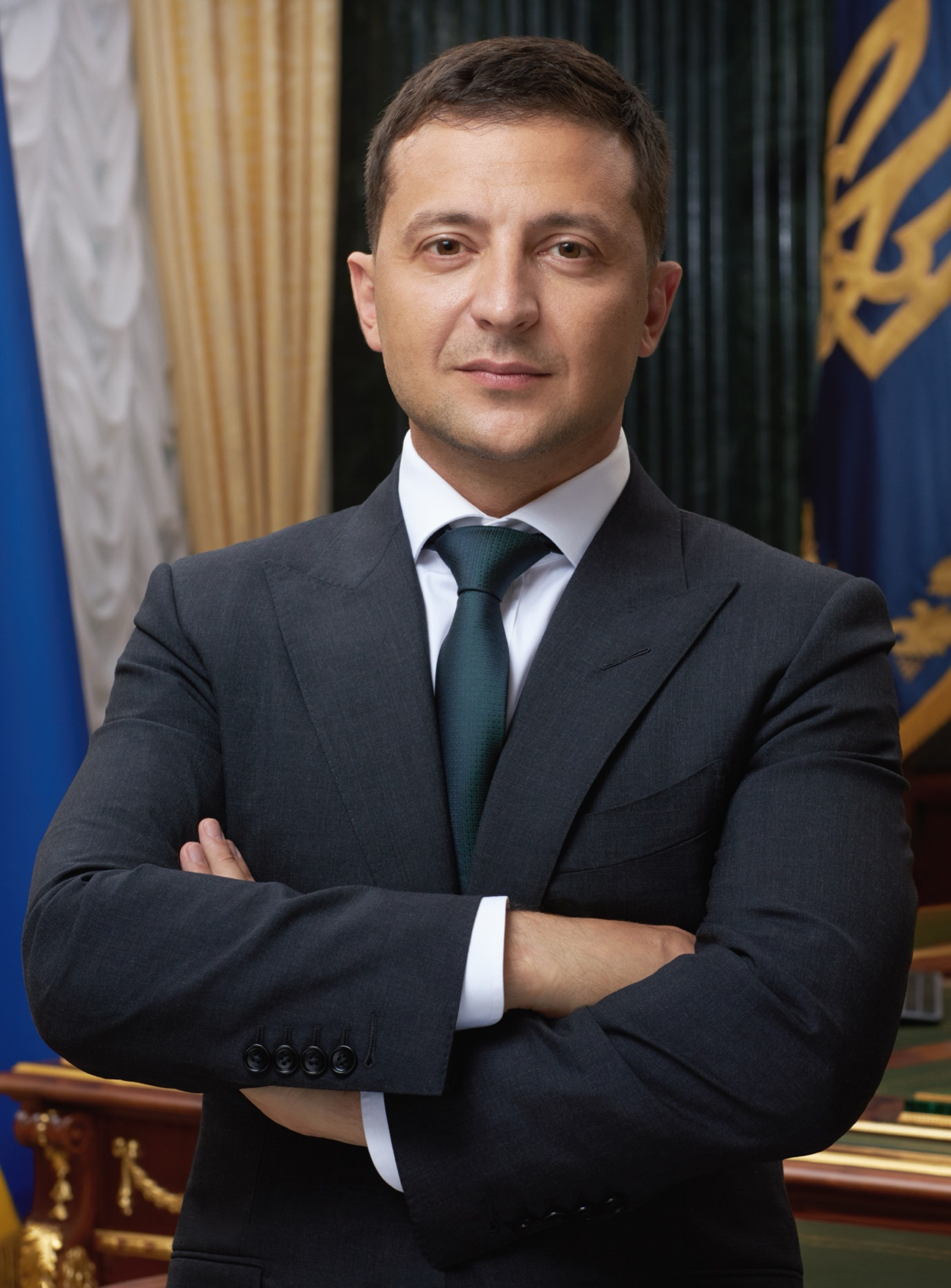 Retrato oficial de Volodímir Zelenski como presidente de Ucrania.