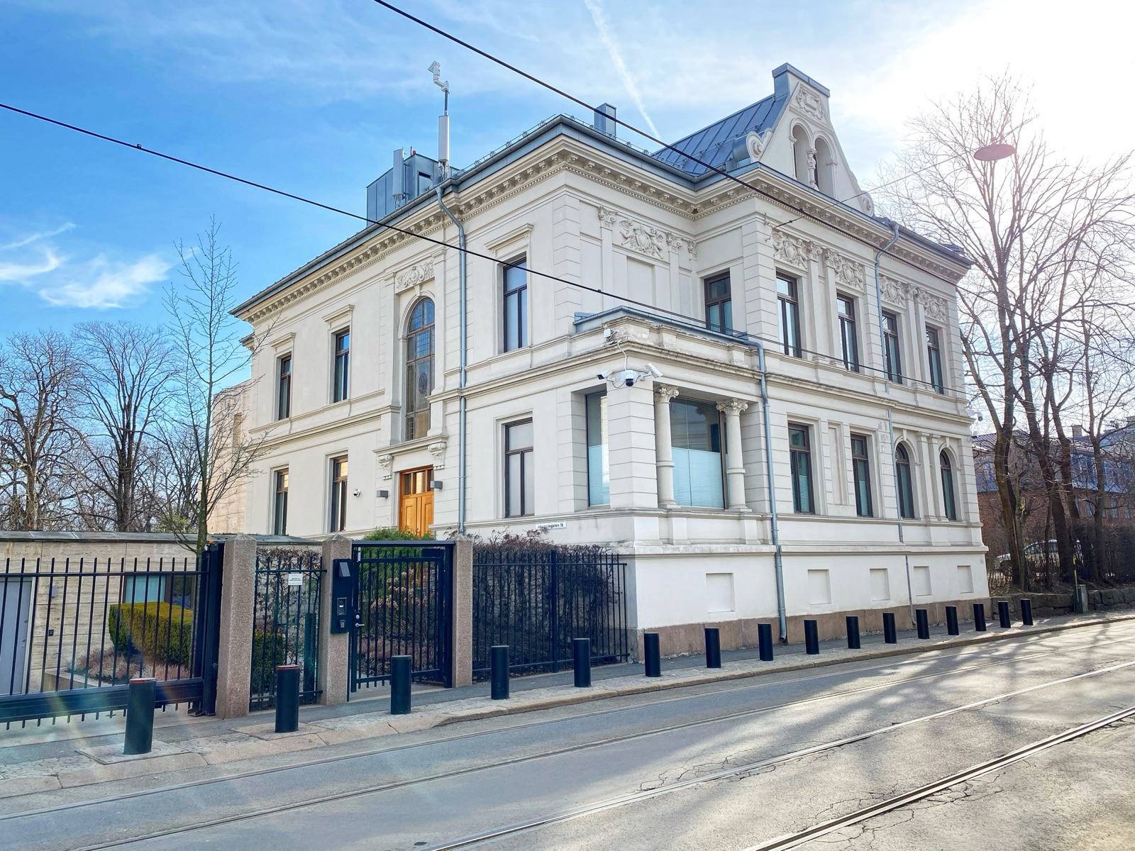 La residencia oficial del primer ministro de Noruega, en Oslo, donde se celebró la reunión del 20 de octubre de 2026.